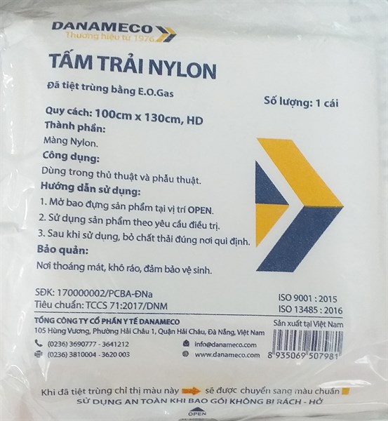 Tấm trải nylon 100 x 130cm tiệt trùng ( 1cái/gói) - Danameco