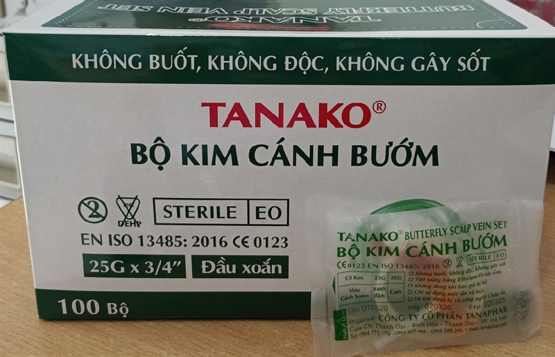 Bộ kim cánh bướm Tanako vàng 25G x 3/4'' (H*100bộ) - Tanaphar 3