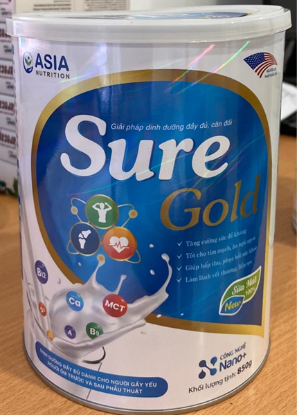 Sữa Nutri Sure Gold 850g (Cho người gấy yếu, người ốm trước và sau phẫu thuật) - Asia 2