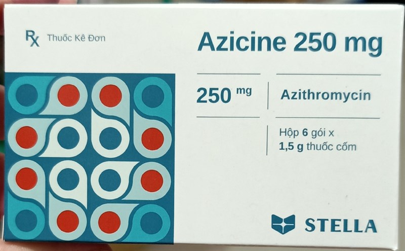Azithromycin 250mg (Azicine 250mg) (H*6gói*1,5g) - Stella