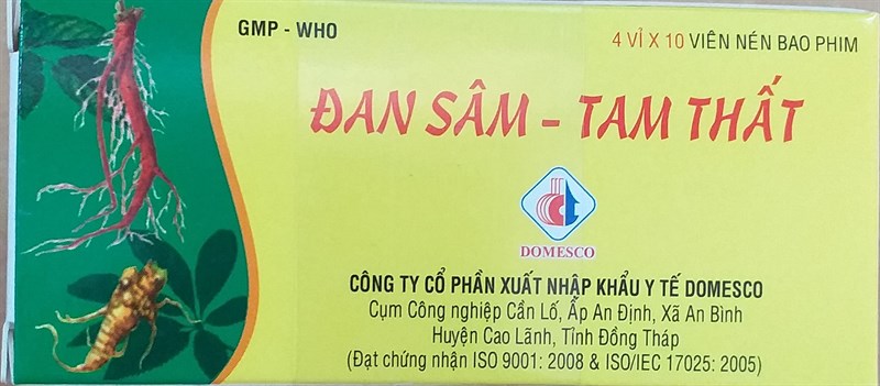 Đan sâm tam thất (Hộp 4vỉ x 10viên) - CTCPXNKYT Domesco