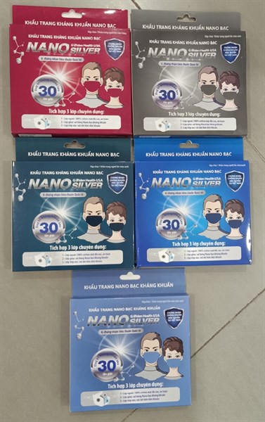 Khẩu trang kháng khuẩn Nano silver 3 lớp người lớn các màu (H*1cái) - Golden Health