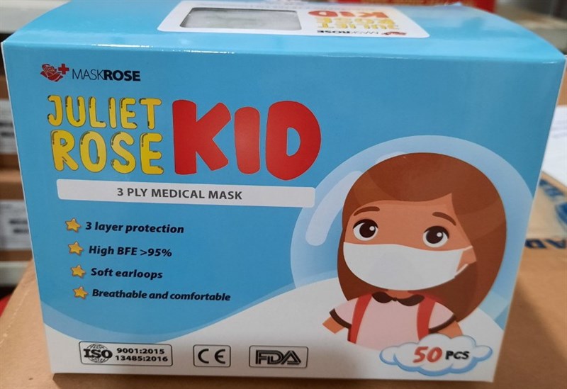 Khẩu trang y tế 3 lớp trẻ em Juliet Rose kid (H*50cái) - Thanh Phương New
