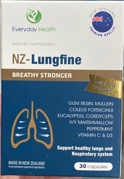 NZ - Lungfine (Hỗ trợ tốt cho phổi và hệ hô hấp) (Lọ*30viên) - New Zealand