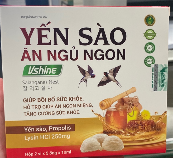 Yến sào ăn ngủ ngon Vshine (Hộp 2 vỉ x 5 ống x 10ml) - Tùng Lộc