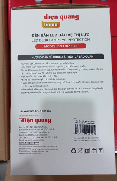 Đèn bàn LED (Model: ĐQ LDL 16B 3) - HKM OPV 2