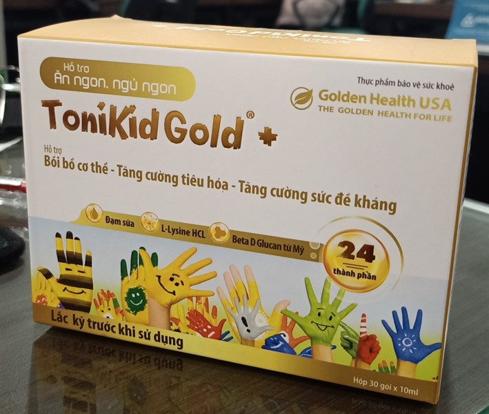 Tonikid gold + (Ăn ngon, ngủ ngon) (Hộp 30 gói x 10ml) - Golden Health USA
