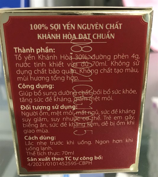Yến sào ND Tổ yến chưng đường phèn 70ml - Nam Dược 2