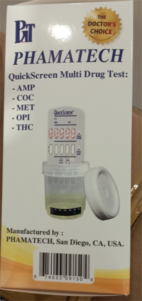 Dụng cụ phát hiện nhanh 5 loại chất gây nghiện Phamatech Quickscreen Multi Drug Test (AMP-COC-MET-OPI-THC) - Phamatech USA