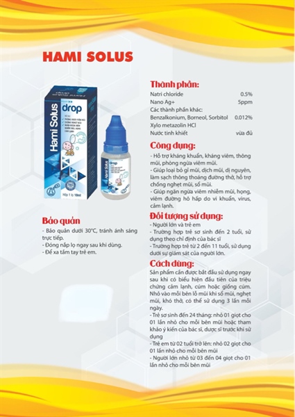 Hami Solus 10ml (Hỗ trợ kháng khuẩn, kháng viêm, thông mũi...) -