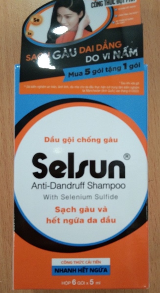 Dầu gội chống gàu Selsun anti - dandruff shampoo 1% gói 5ml (Hộp 6 gói) - Vrohto VN