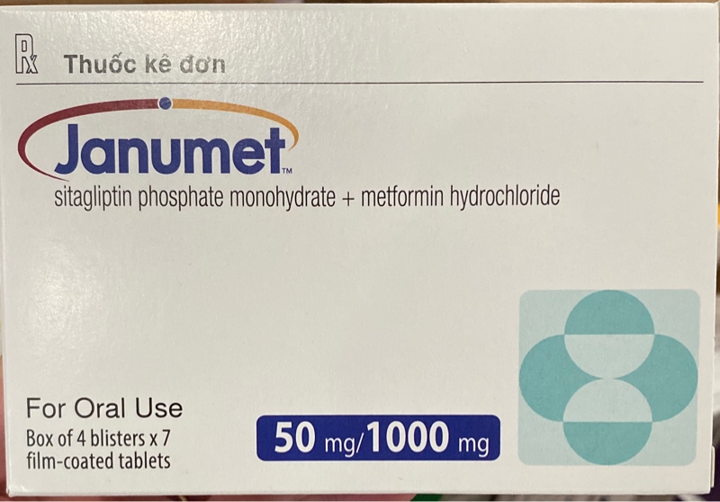 Janumet 50/1000 (Sitagliptin 50mg; Metformin 1000mg)(Hộp 4 vỉ x 7 viên) - Hà Lan