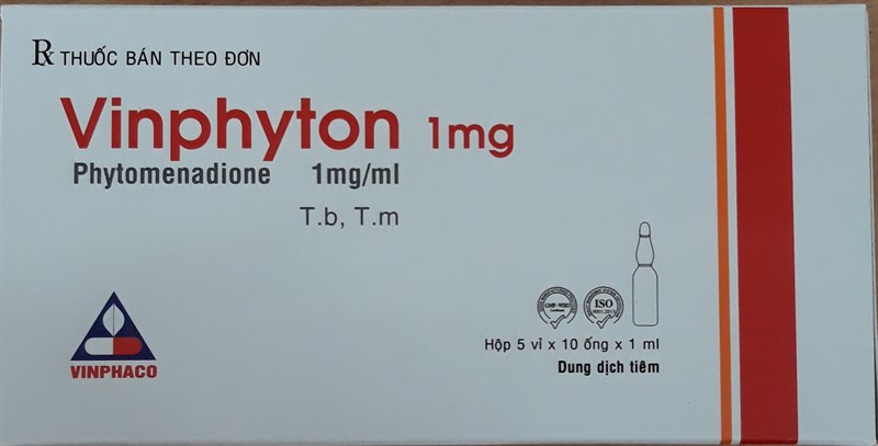 Vinphyton 1mg (Phytomenadione 1mg/ml) (H*5vỉ*10ống) - Vĩnh Phúc