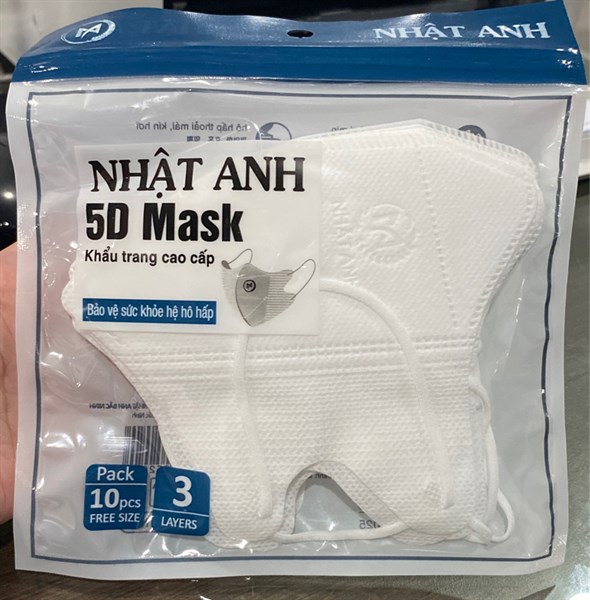 Khẩu trang cao cấp Nhật Anh 5D Mask màu trắng (Kiện x 200 túi x 10 cái) - Minh Phúc /Bắc Ninh