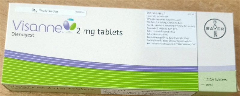 Visanne 2mg (Thuốc điều trị nội mạc tử cung) ( (H*2vỉ*14viên) - Đức