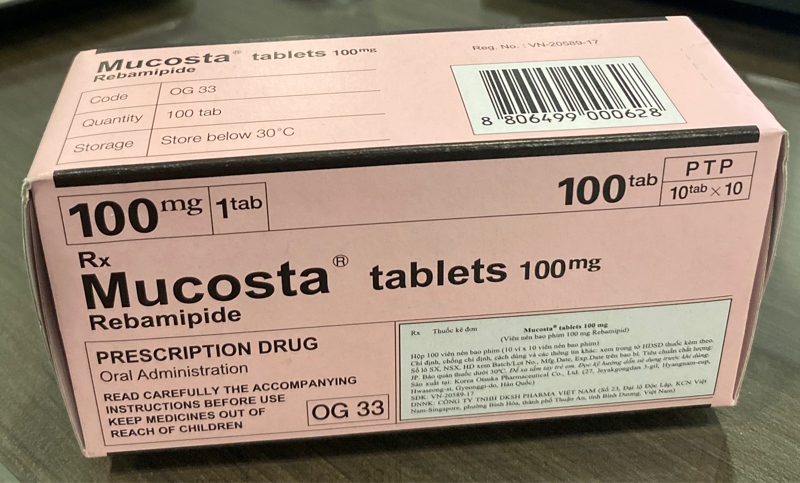 Mucosta 100mg (Rebamipide) (H*10vỉ*10viên) - Korea