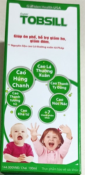 Super Tobsill 100ml (Giúp ôn phế, giảm ho, giảm đờm) - Golden Health