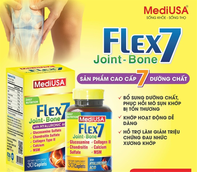 Flex7 Joint - Bone (7 dưỡng chất xương khớp) (Lọ 30 viên) - MediUSA