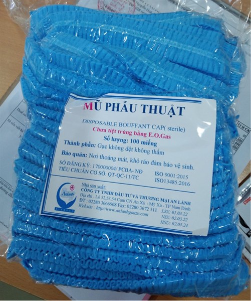 Mũ phẫu thuật KVT (Túi*100cái) - An Lành
