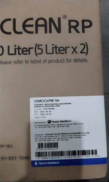 Dung dịch Hemoclean RP (Hộp 2can x 5lít) - Korea