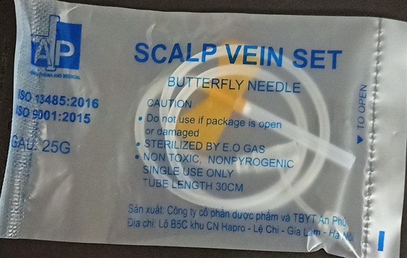 Bộ kim truyền cánh bướm G25 (vàng) (K*10H*100cái) - An Phú