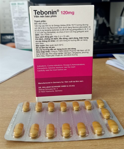 Tebonin 120mg (Rối loạn tuần hoàn máu não và ngoại biên) (H*2vỉ*15viên) - Germany