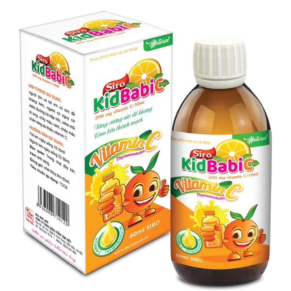 Siro Kid Babi C hỗ trợ tăng sức đề kháng lọ 60ml - Tâm Việt