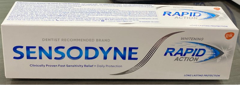 KĐR Sensodyne (Giảm ngay ê buốt) Rapid action whitening 100g - Thái Lan