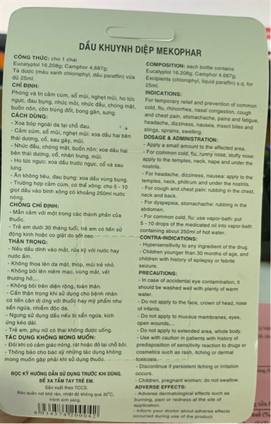 Dầu khuynh diệp 25ml - Mekophar 2