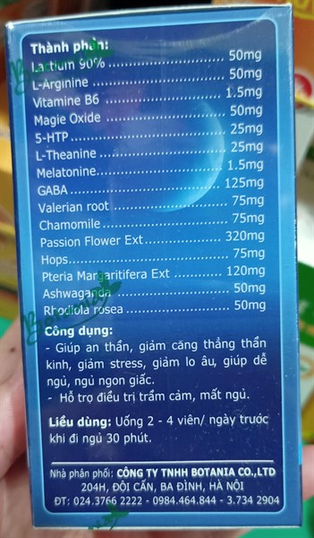 Boni sleep - Botania - Hỗ Trợ Điều trị trầm cảm, mất ngủ (Lọ*30viên) 2