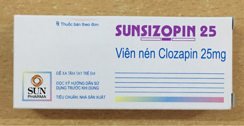 Sunsizopin 25 (Viên nén Clozapin 25) (H*5vỉ*10viên) - Ấn Độ
