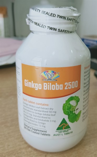 Vita Organic Ginkgo Biloba 2500 (Lọ*90viên) - Australia