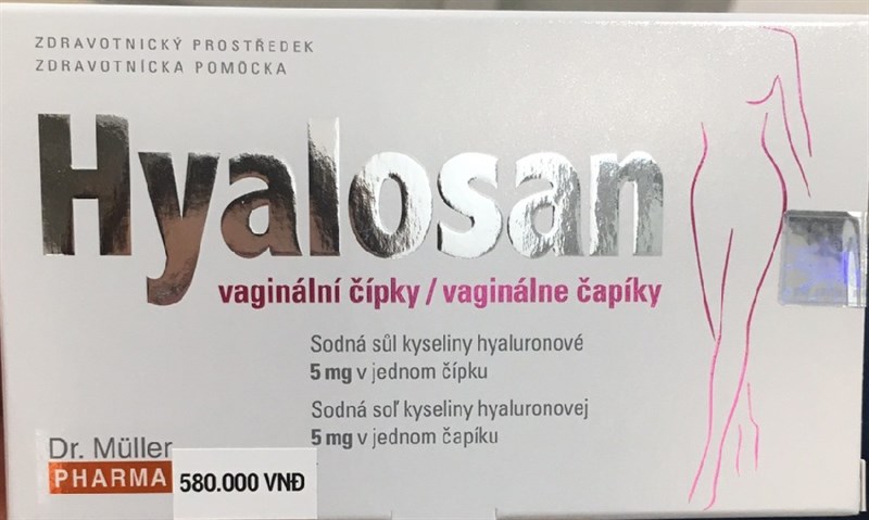 Hyalosan vaginal suppositories (Giảm khô âm đạo) (Hộp 2 vỉ x 5 viên) - Cộng Hòa Séc