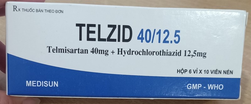 Telzid 40/12.5mg (Telmisartan 40mg + Hydrochlorothiazid 12.5mg) (H*6vỉ*10viên) - Medisun
