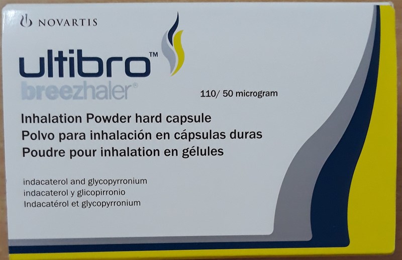 Ultibro - breezhaler 110/50mcg (H*5vỉ*6viên nang cứng - kèm ống hít) - Thụy Sỹ