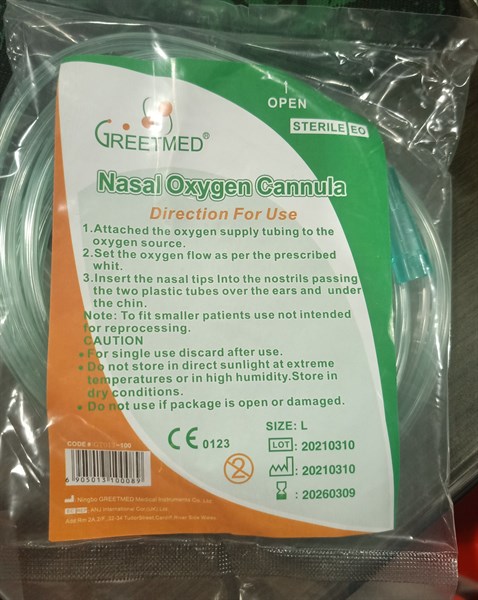 Dây thở oxy 2 nhánh người lớn (Nasal oxygen cannula) - Greetmed