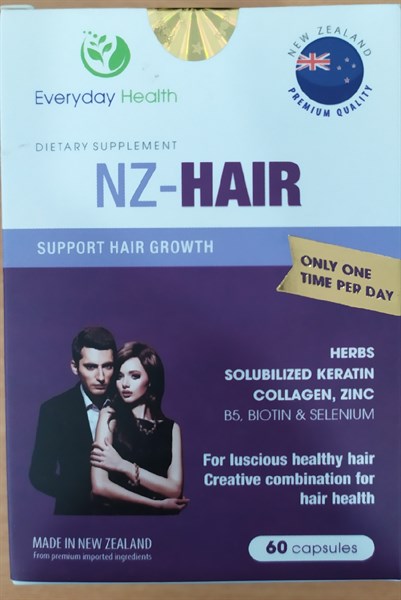 NZ - HAIR (Giúp ngăn ngừa rụng tóc, giúp mọc tóc...) (Lọ*60viên) - New Zealand
