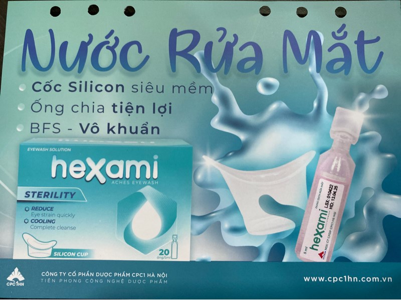 Nước rửa mắt Hexami Aches eyewash (H*20ống*5ml) - CPC1 Hà Nội