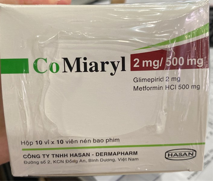 Comiaryl 2/500mg (Hộp 10vỉ x 10viên) - Hasan