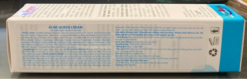 Kem trị mụn Acnequeen 20ml - Italy/ EU VISION 2