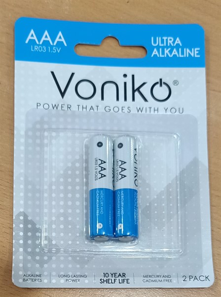 Pin Voniko AAA Ultra alkaline LR03 1,5V (máy trợ thính HA - 20DX) - China