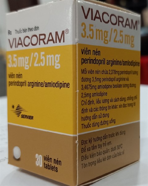 Viacoram 3.5mg/2.5mg (Hộp 1 lọ x 30 viên) Servier/Ailen (Lọ)