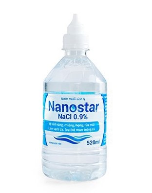 Nước muối sinh lý NaCL 0,9% Nanostar 520ml (Kiện 24 chai) - Nafaco