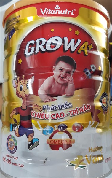 Vitanutri Grow A+ (06 - 36 tháng tuổi) (Phát triển chiều cao - trí não - hệ xương và thị giác) 900g - Hoàng Trung Kha