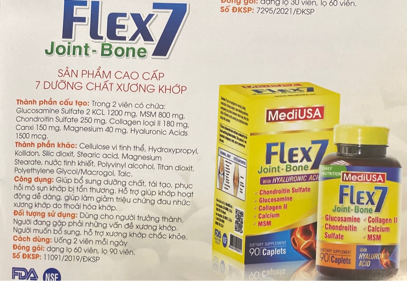 Flex7 Joint - Bone (7 dưỡng chất xương khớp) (Lọ 90 viên) - MediUSA