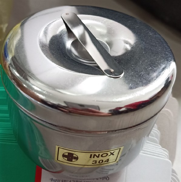Hộp đựng bông cồn Inox phi 10 (304)