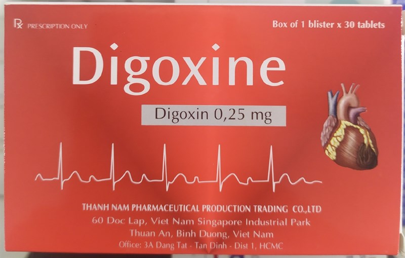 Digoxine 0,25mg điều trị suy tim (H*1vỉ*30viên) - Thành Nam