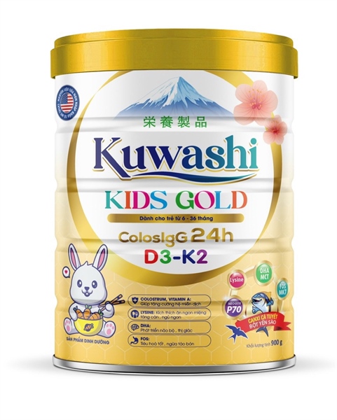 Kuwashi Kids gold 900g (SP phát triển toàn diện, dành cho trẻ từ 6 tháng tuổi tới 36 tháng tuổi) - Capital Milk/VN
