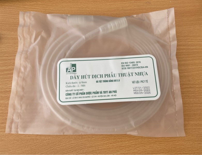Dây hút dịch phẫu thuật nhựa 2m - TBYT An Phú