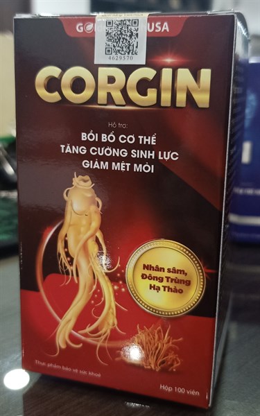 Corgin (Tăng cường sinh lực, giảm mệt mỏi) (Lọ*100viên) - Golden health USA